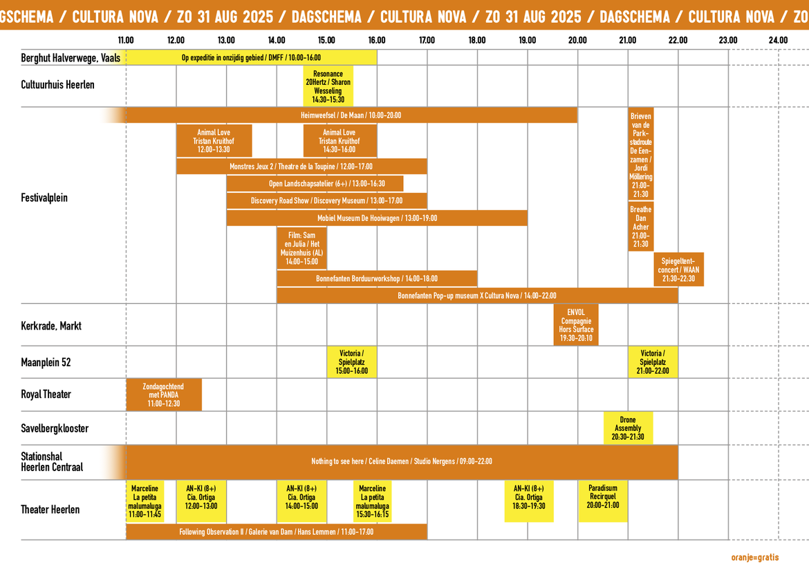 CN 2025 blokkenschema dag 3 zo 31 aug
